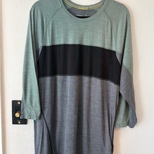 Smartwool Merino Sport 120 Shirt Mens Medium Colorblock Wool Athletic Top